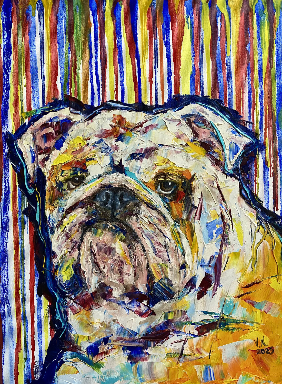British Bulldog Volodymyr (Vladimir) Nezdiimynoha (Nezdiymynoga) Original painting for sale