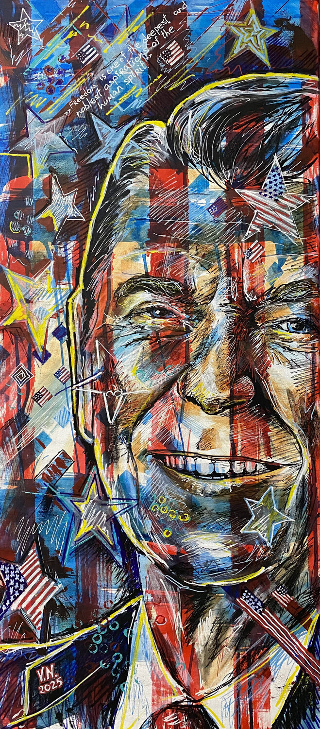Ronald Reagan Volodymyr (Vladimir) Nezdiimynoha (Nezdiymynoga) Original painting for sale