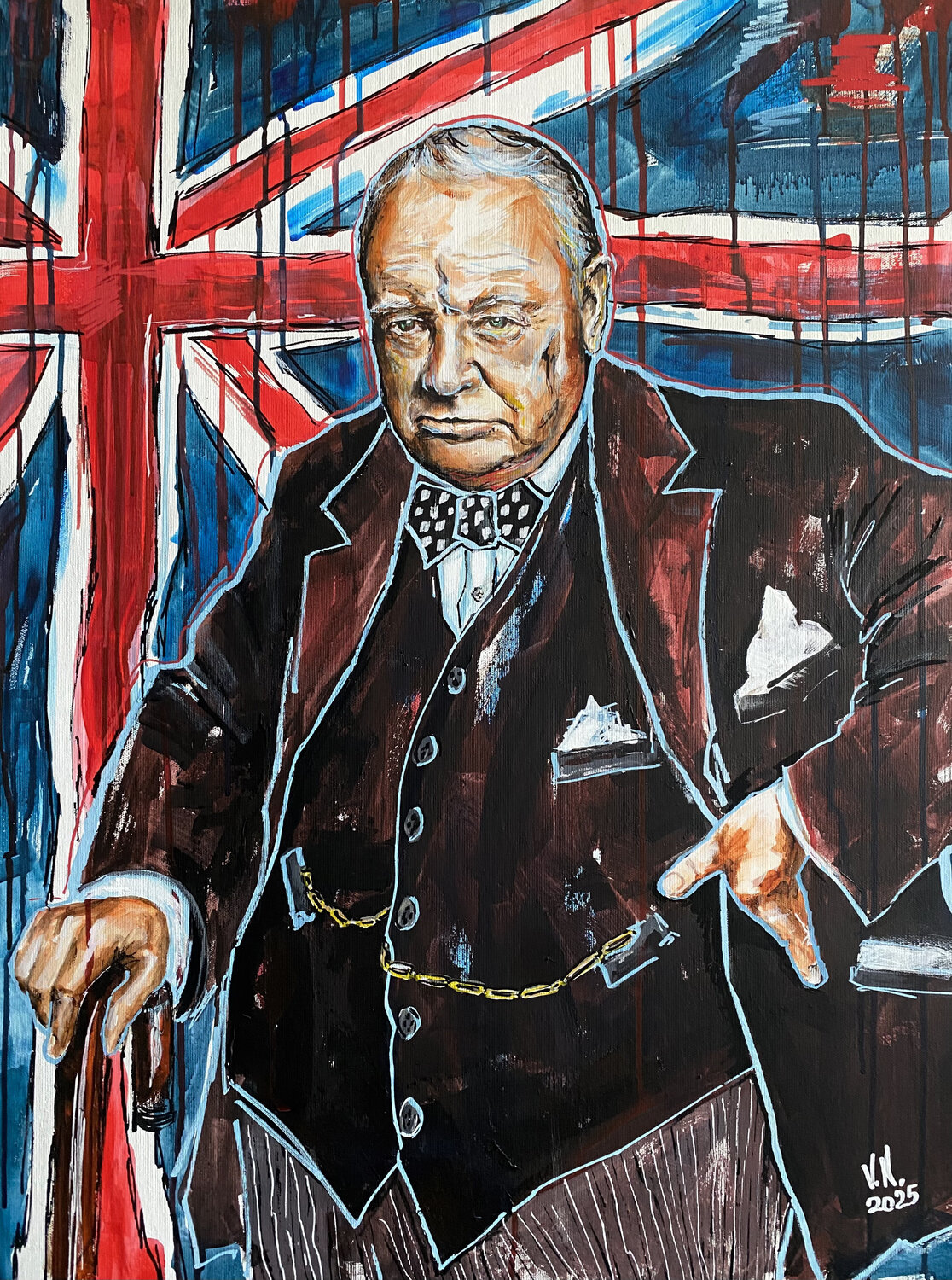 Sir Winston Churchill Volodymyr (Vladimir) Nezdiimynoha (Nezdiymynoga) Original painting for sale