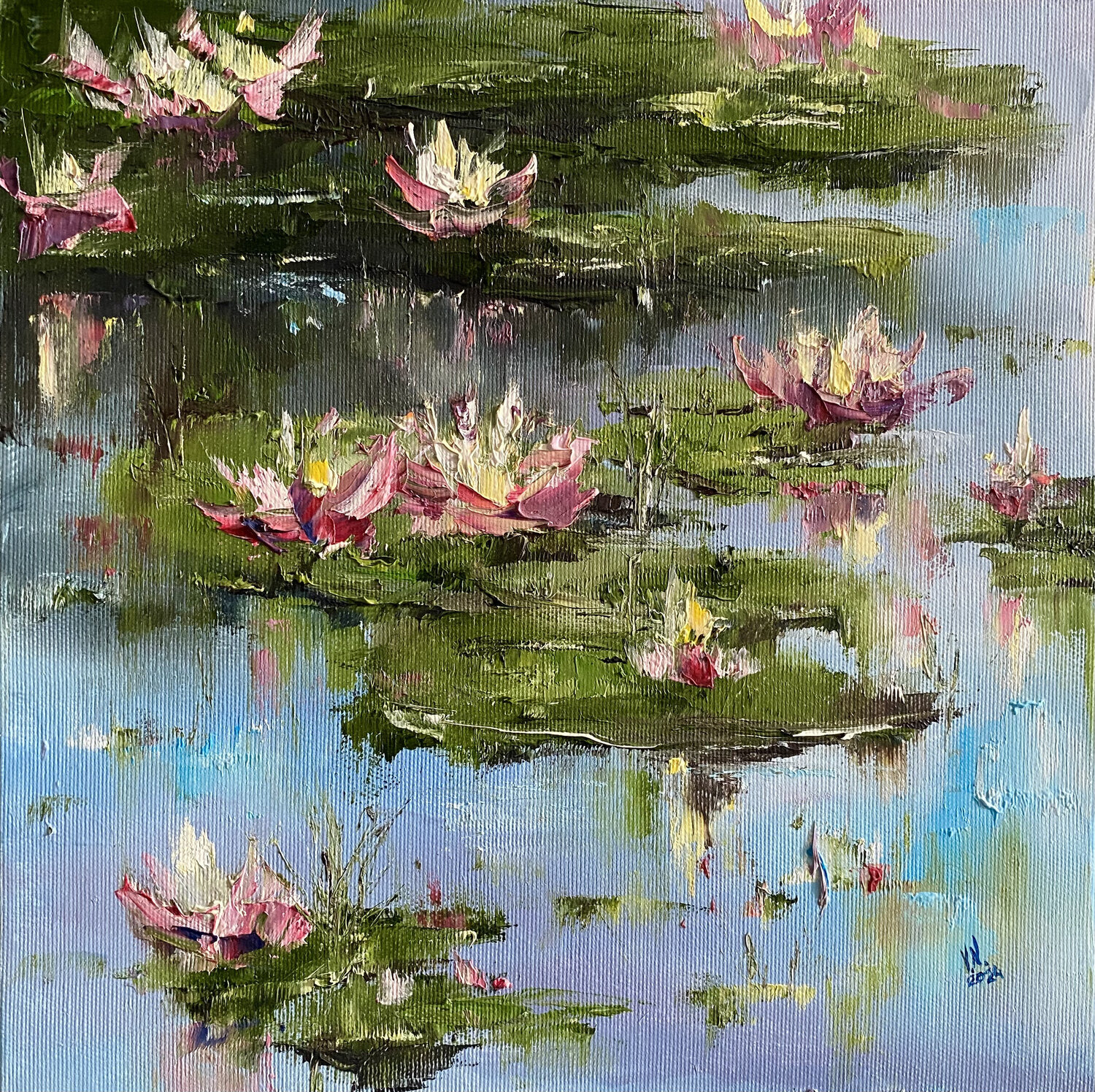 Water lilies Volodymyr (Vladimir) Nezdiimynoha (Nezdiymynoga) Original painting for sale