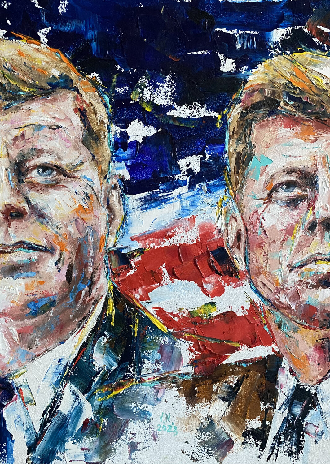 JFK Volodymyr (Vladimir) Nezdiimynoha (Nezdiymynoga) Original painting for sale