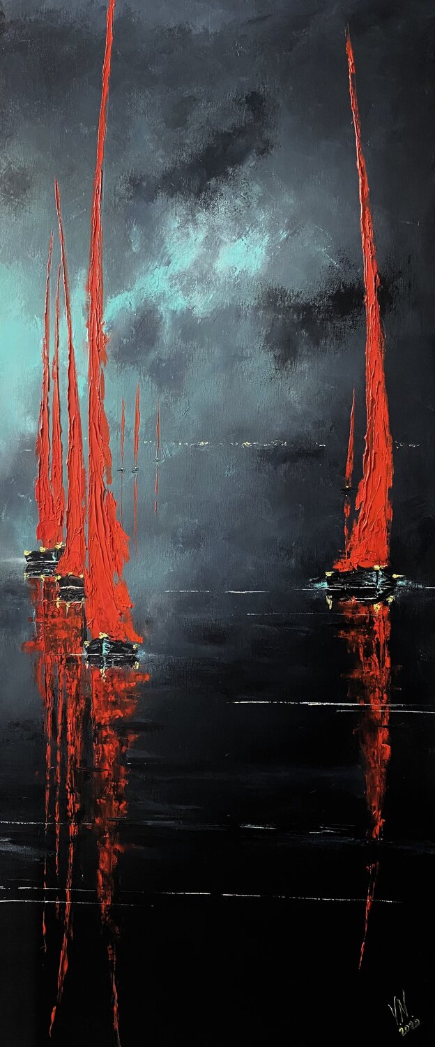 Red sails 21. Volodymyr (Vladimir) Nezdiimynoha (Nezdiymynoga) Original painting for sale