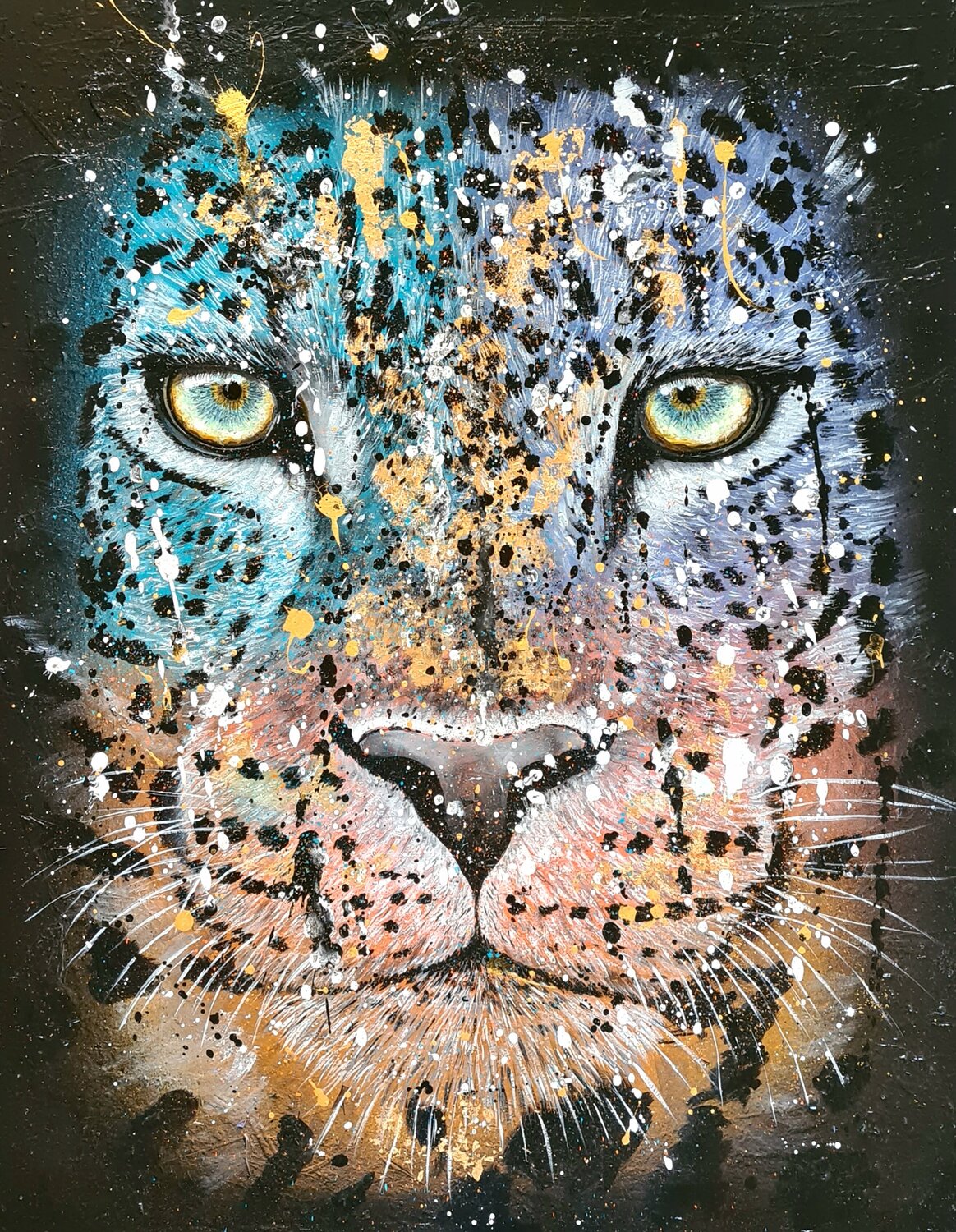 Panthera Pardus grand Rosie Tretter Original painting for sale