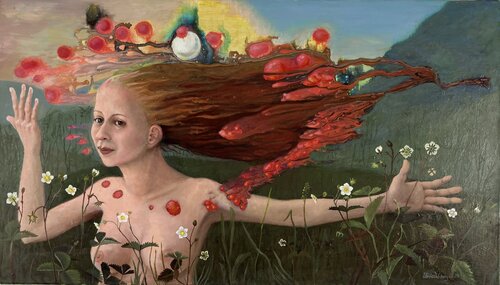 Girl of the solar exlipse by Ulrika Westerberg, Painting for Sale on Select