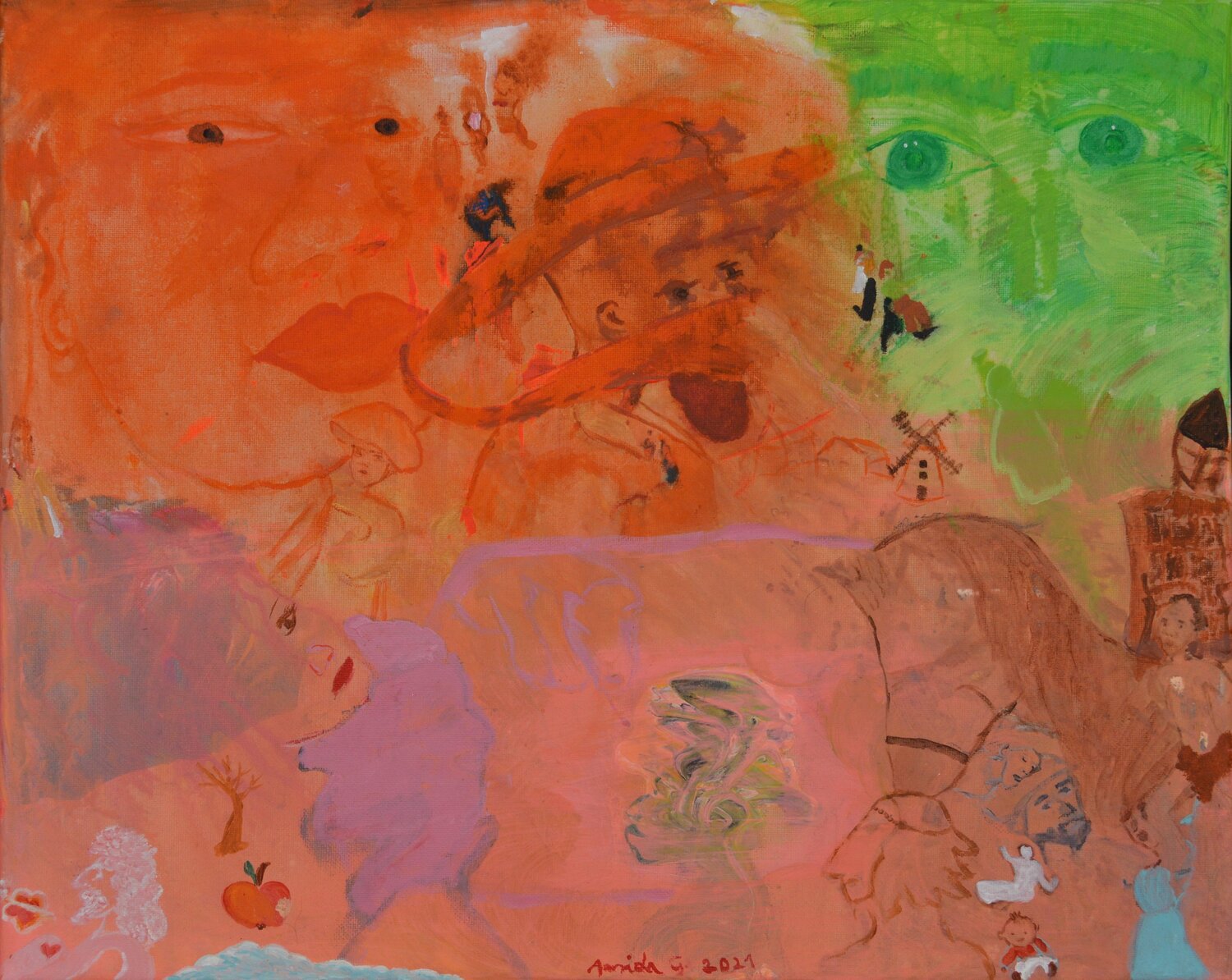 Inner struggles Amida G. Original painting for sale