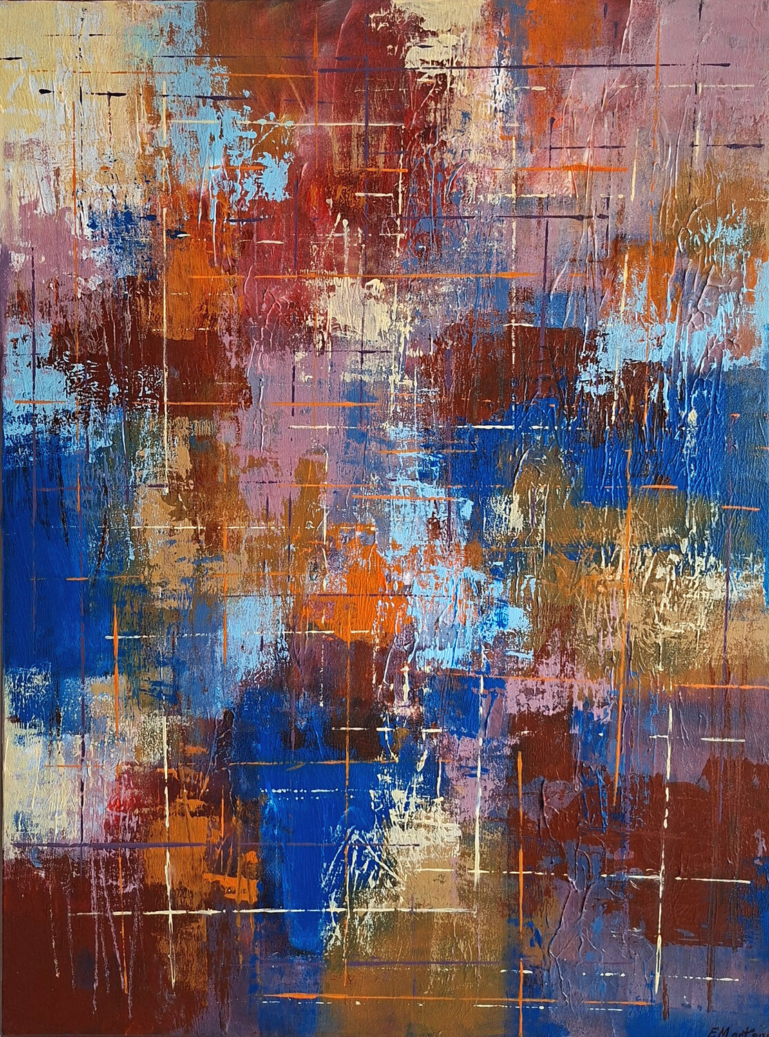 Blauer Urbantraum Ewa Martens Original painting for sale