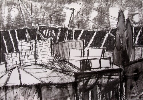 Strange Town by Weronika Raczynska, Drawing for Sale on Select