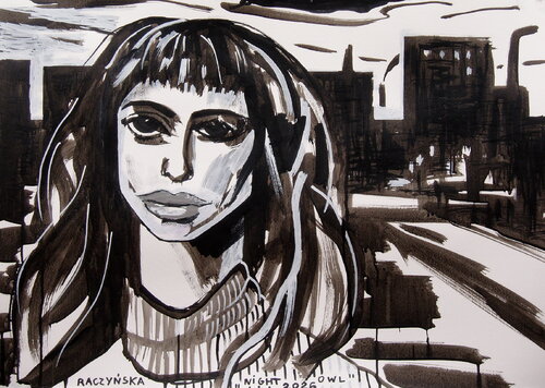 Night Owl by Weronika Raczynska, Drawing for Sale on Select