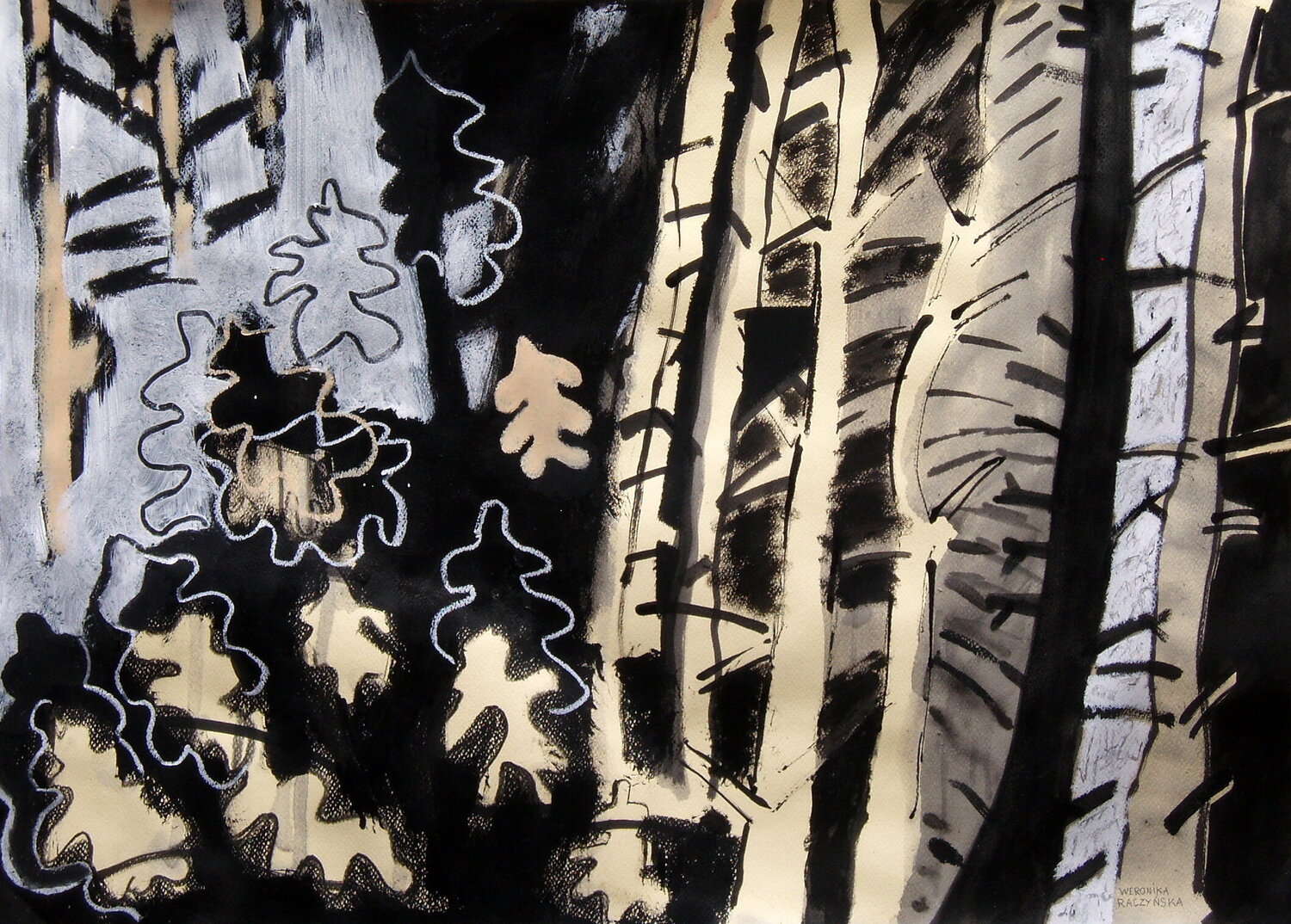 Leaves Are Like People Weronika Raczynska Drawing for sale