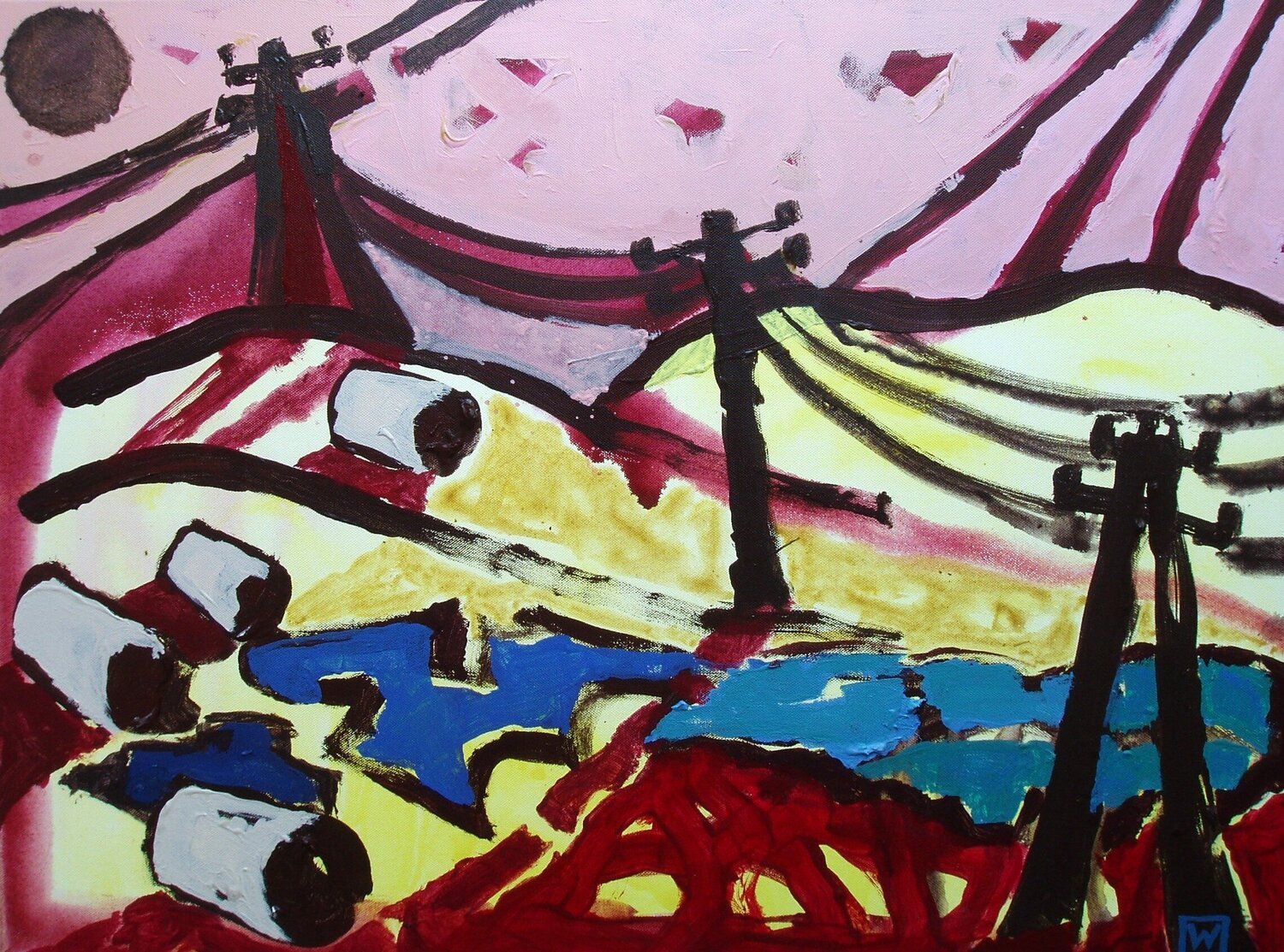 Toxic Landscape Weronika Raczynska Original painting for sale