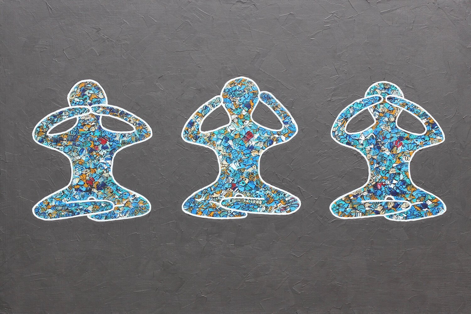 Three Preachers Amogh Katyayan Original painting for sale
