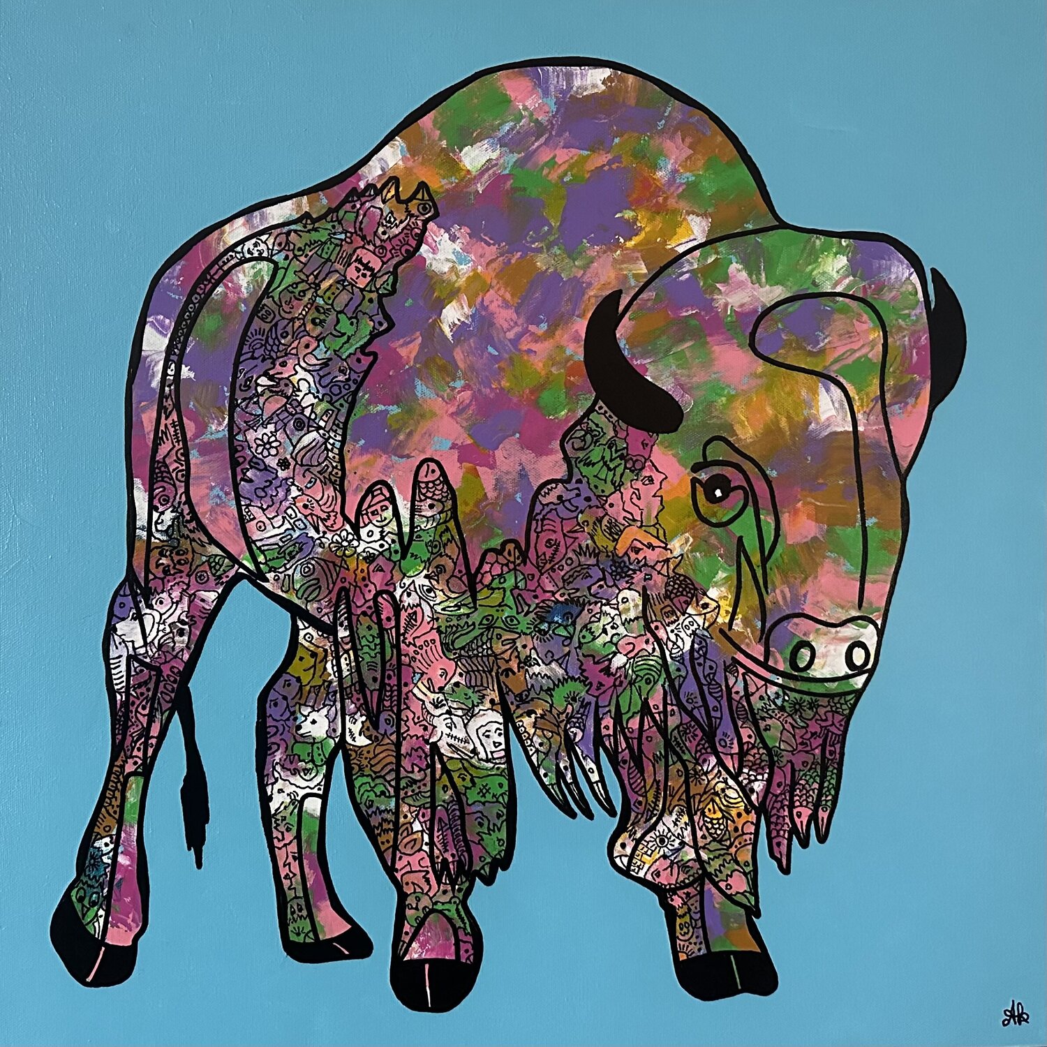 Bison, The Giver Act 2 Amogh Katyayan Original painting for sale
