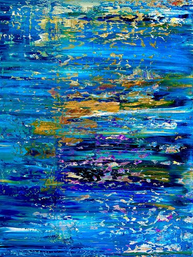 Abstract Water Reflection by Maria-Victoria Checa, Painting for Sale on Select