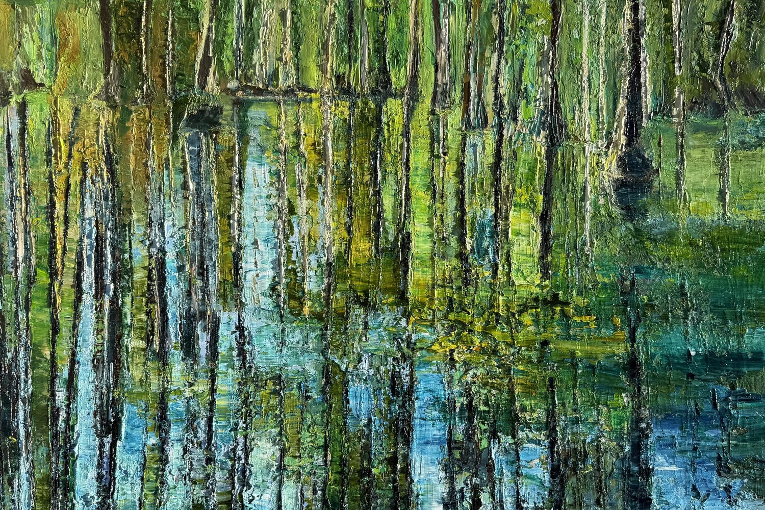 Cypress Gardens Reflection 2 Maria-Victoria Checa Original painting for sale