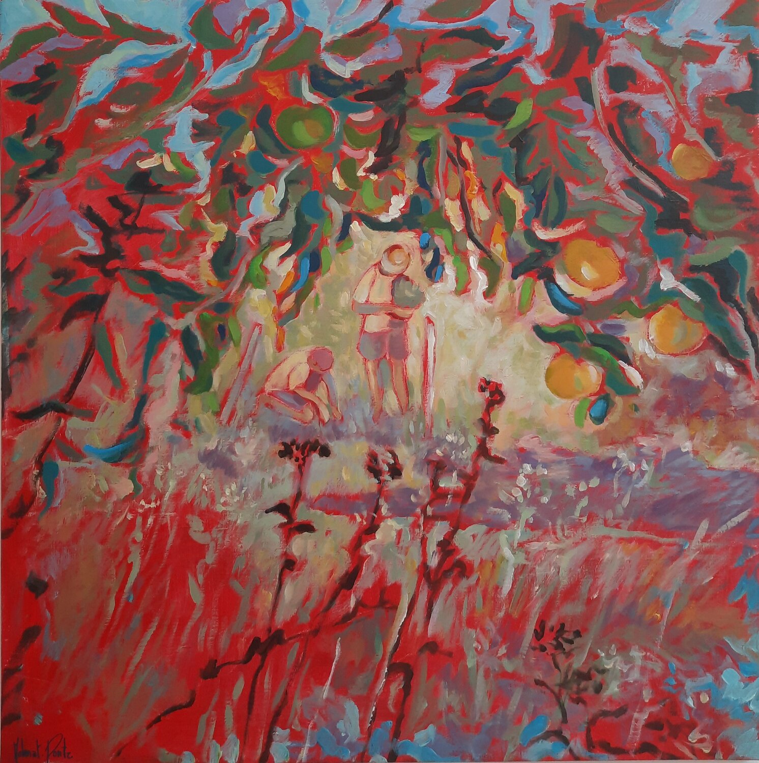 Jardin 1 Anne-Marie Molénat-Ponté Original painting for sale