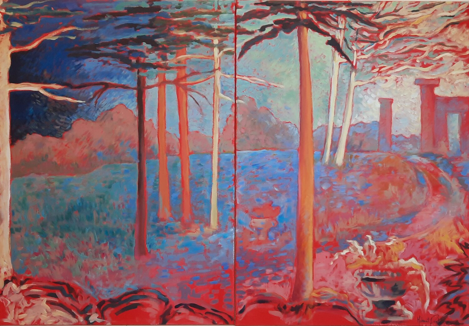 Dyptique Anne-Marie Molénat-Ponté Original painting for sale