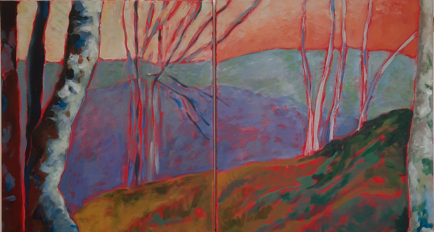Dyptique 2 Anne-Marie Molénat-Ponté Original painting for sale