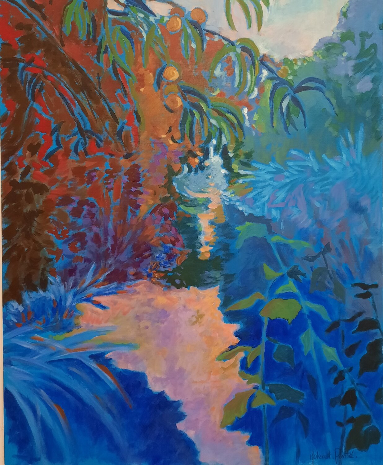 C'est un trou de verdure... Anne-Marie Molénat-Ponté Original painting for sale