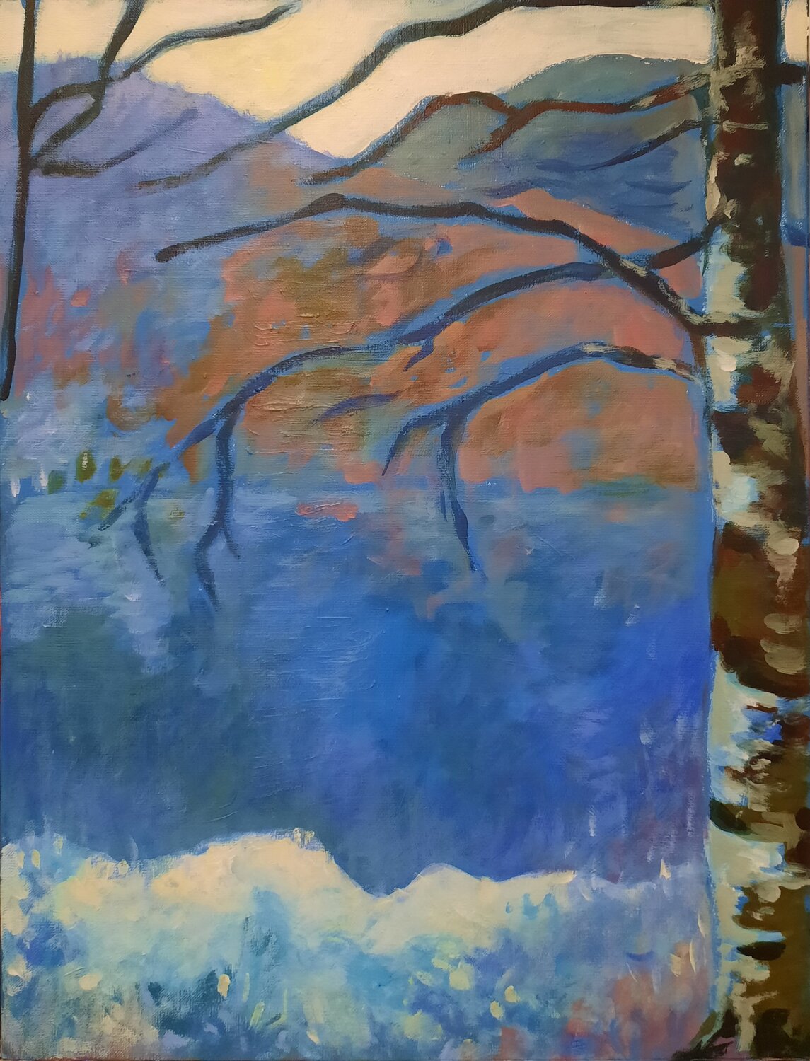 Bord du lac Anne-Marie Molénat-Ponté Original painting for sale