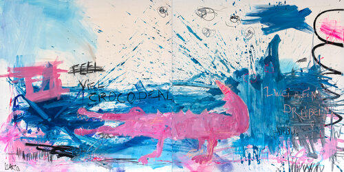 Viel crocodeal by Christiane Lohrig, Painting for Sale on Select