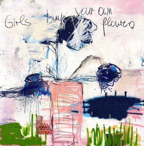 girls buy your own flowers by Christiane Lohrig, Painting for Sale on Select