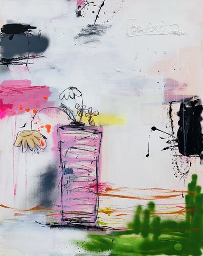 drunken flowers by Christiane Lohrig, Painting for Sale on Select