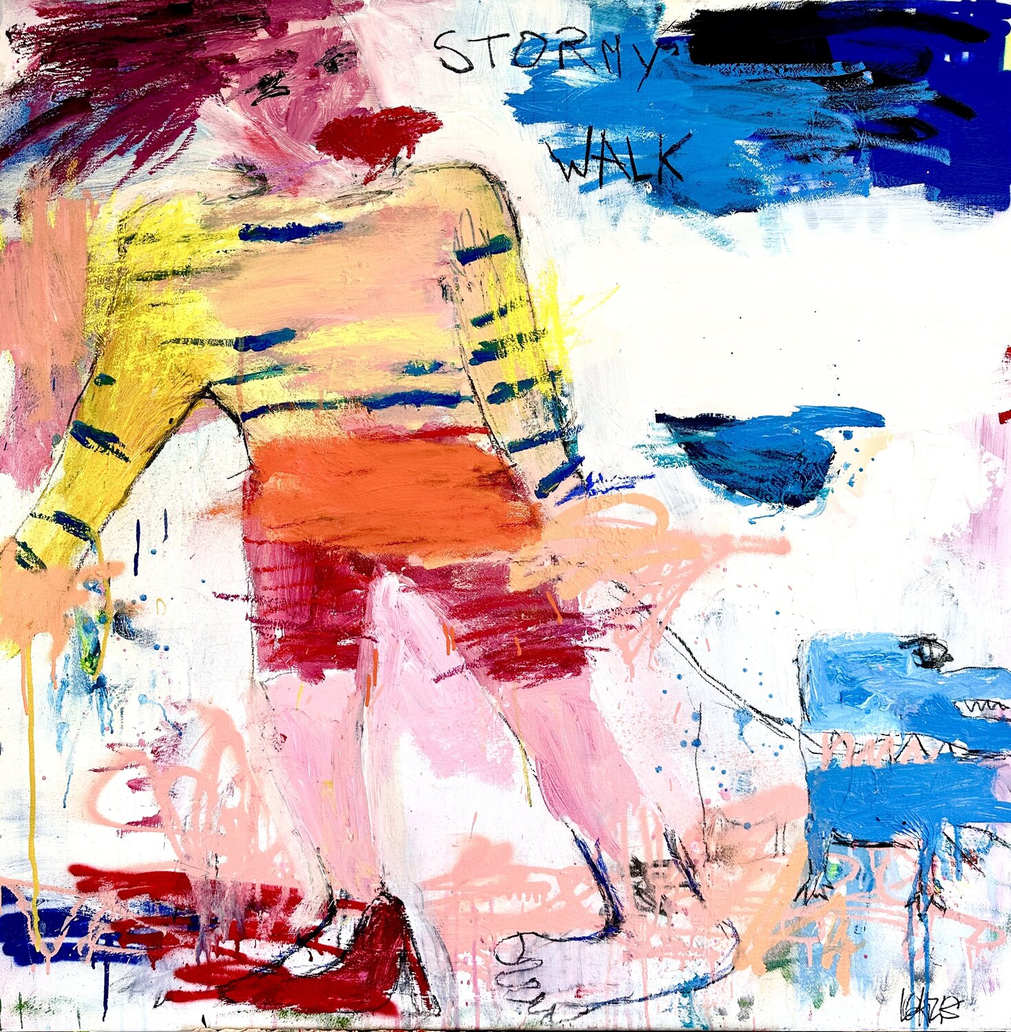 stormy walk Christiane Lohrig Original painting for sale