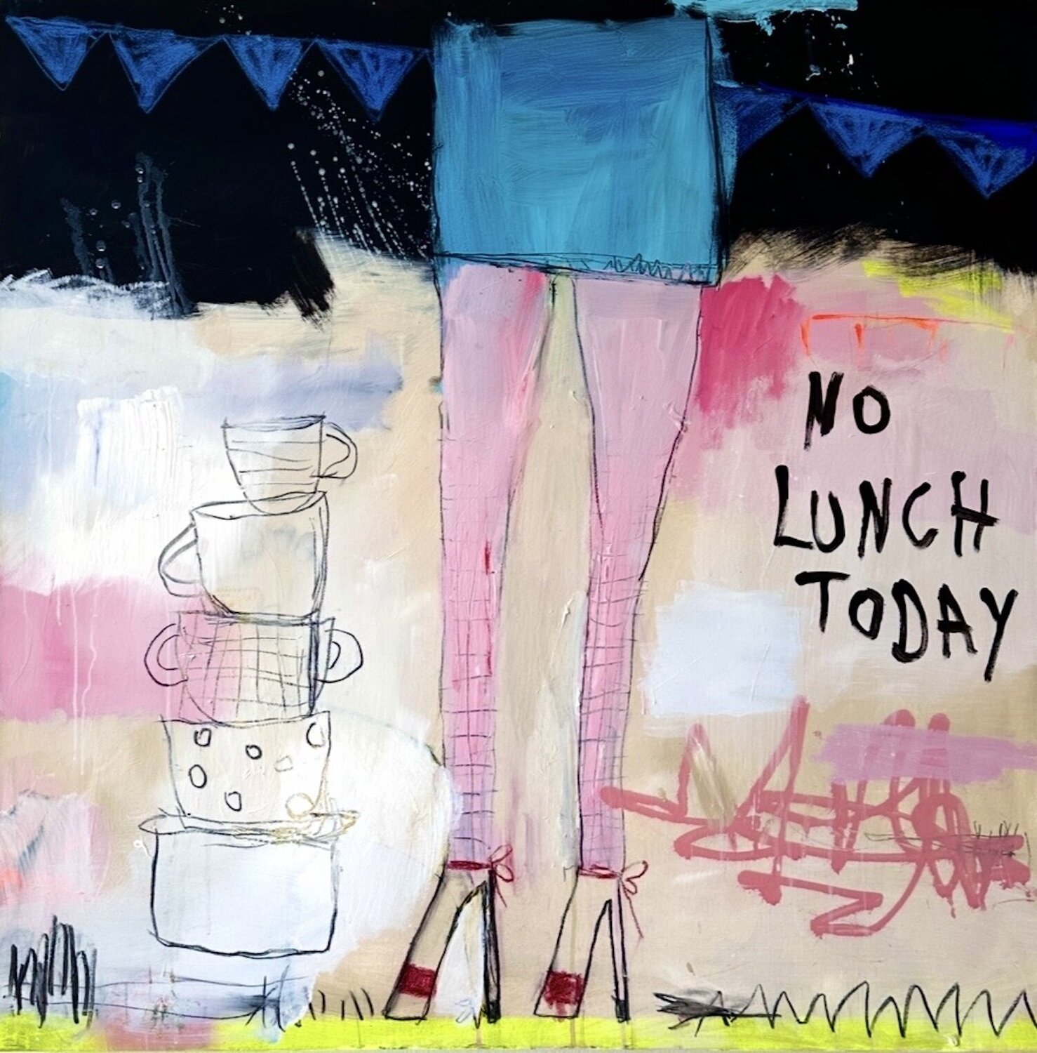 No Lunch today Christiane Lohrig Original painting for sale