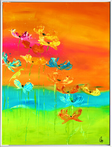 Blossoms at Sunset by Edelgard Schroer, Painting for Sale on Select