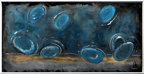 Balloons in Blue by Edelgard Schroer, Painting for Sale on Select