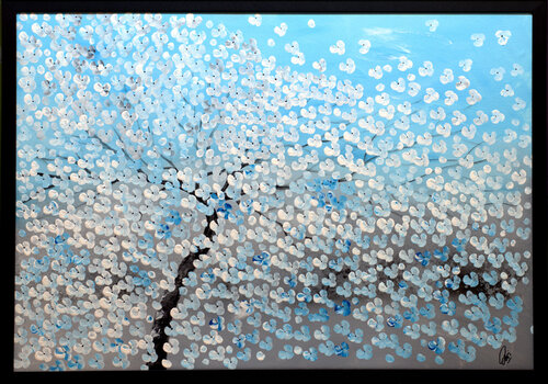 Blue Blossom Light by Edelgard Schroer, Painting for Sale on Select