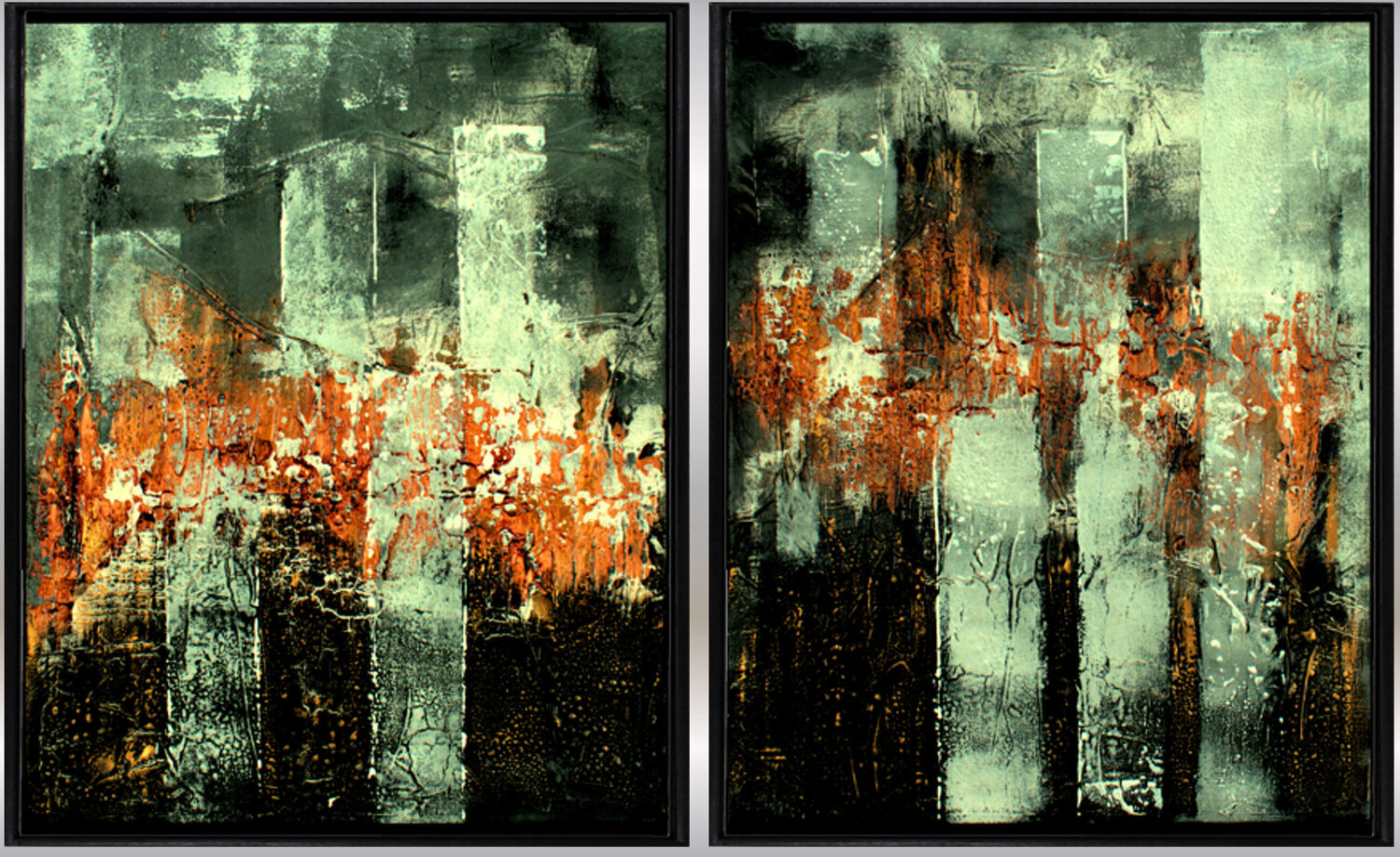 Urban Echoes (Diptychon) Edelgard Schroer Original painting for sale