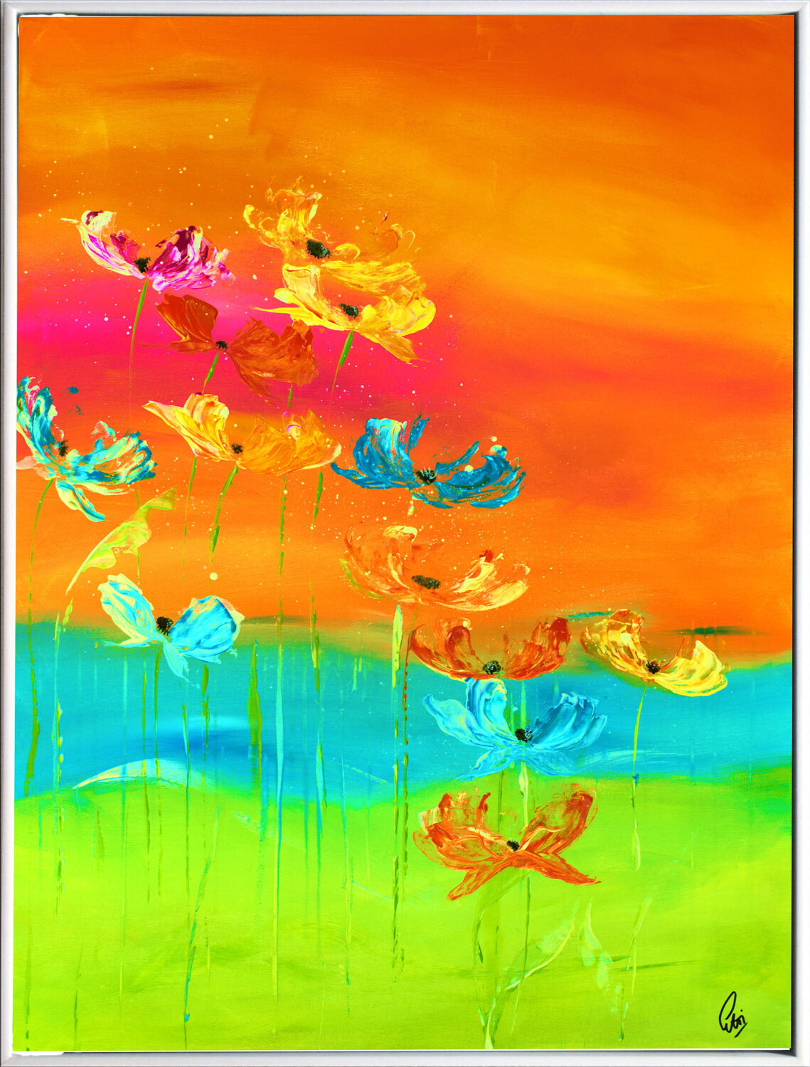 Blossoms at Sunset Edelgard Schroer Original painting for sale