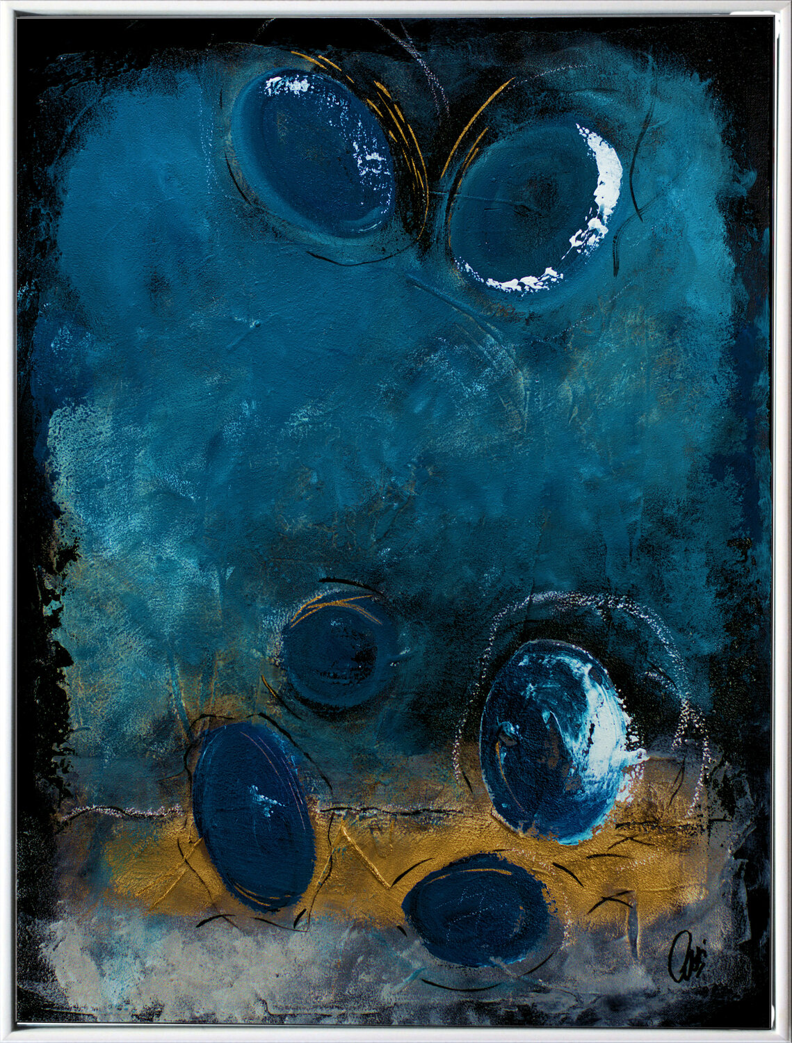 Blue Resonance Edelgard Schroer Original painting for sale