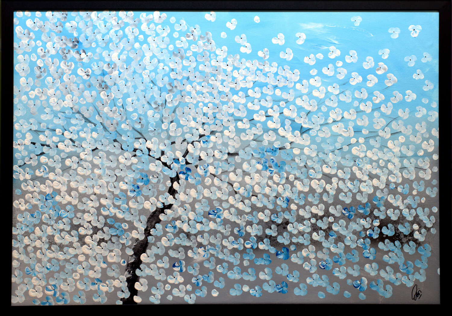 Blue Blossom Light Edelgard Schroer Original painting for sale