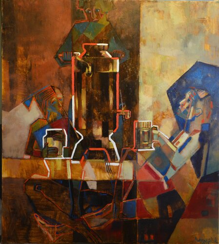 Viktor lysenko - tea time by Vladislava Yakovenko, Painting for Sale on Select