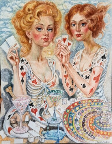 Roulette queens of Seductive spin by Daniela Vasileva, Painting for Sale on Select