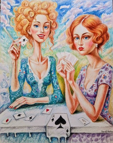 Queens of cards by Daniela Vasileva, Painting for Sale on Select