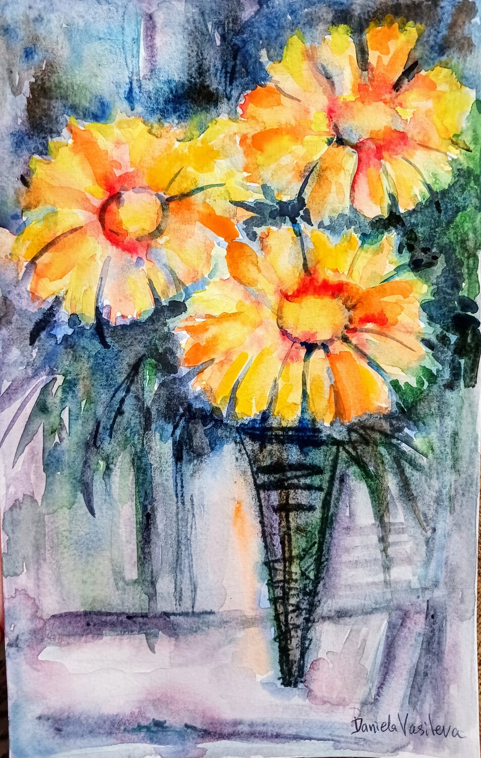 Flowers Daniela Vasileva Original painting for sale