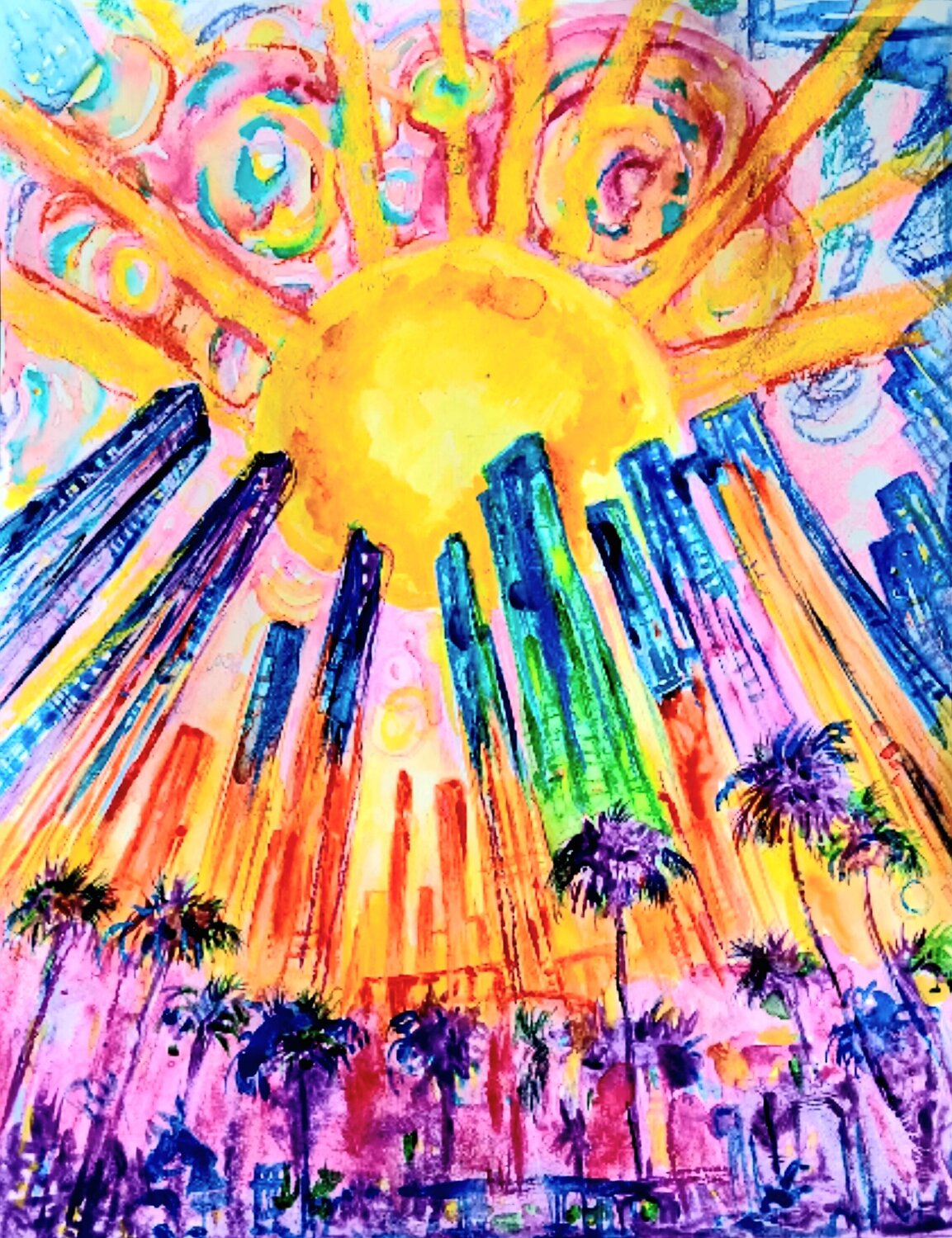 Los Angeles Aurora Daniela Vasileva Original painting for sale