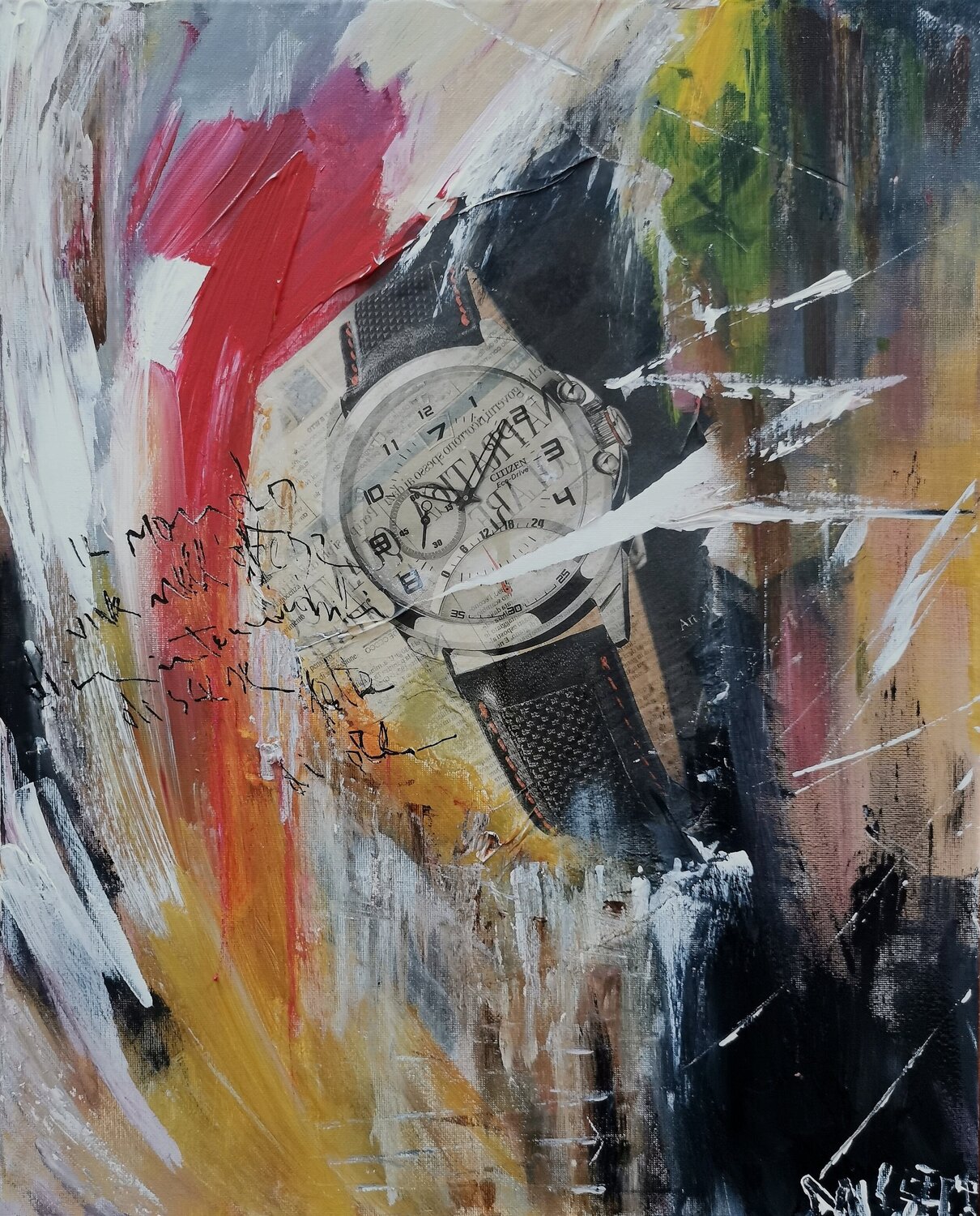 Dio di un altro cielo N. 7 - il mondo vive nell'attesa di interminabili discese fatte di ore- sabrina Missere Original painting for sale