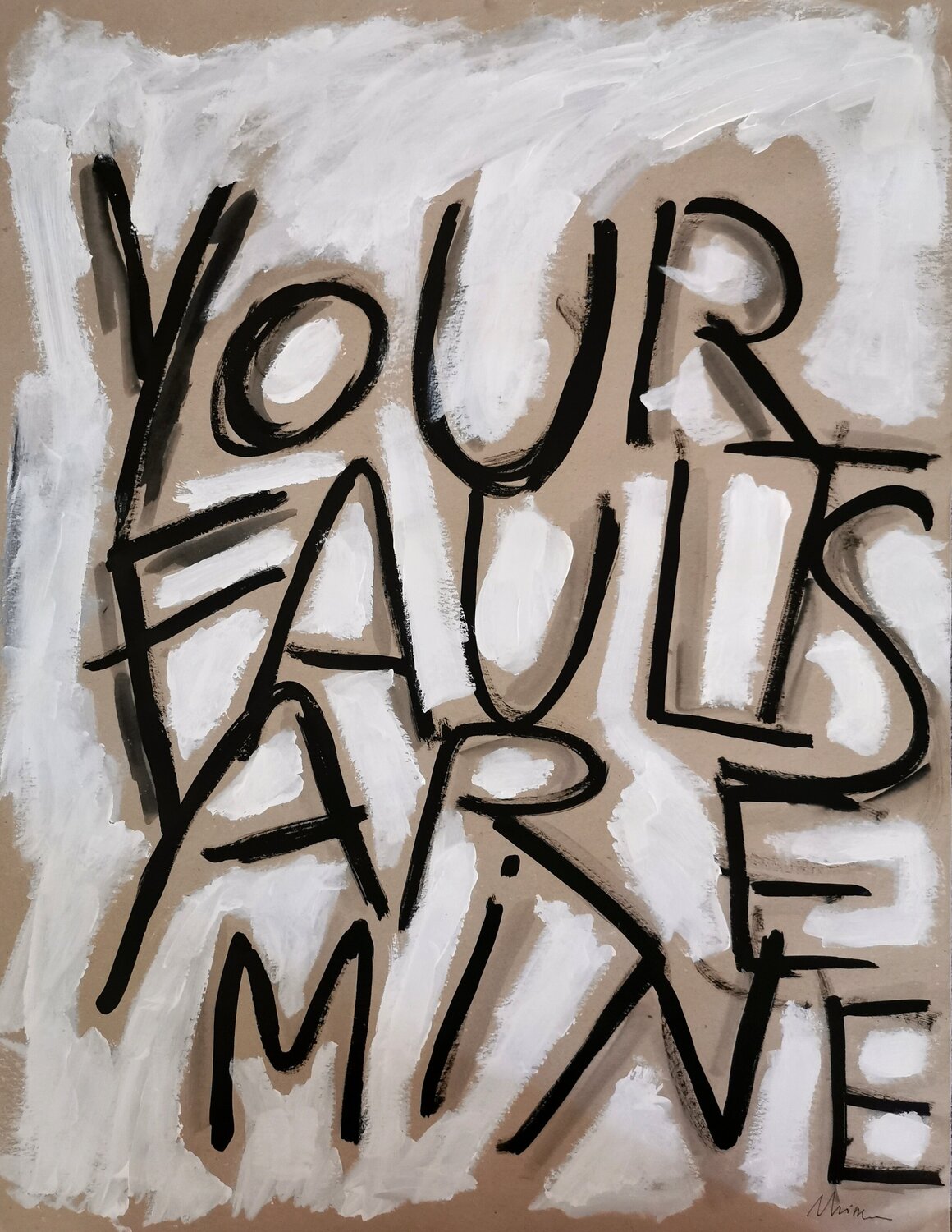 I take all the blame - YOUR FAULTS ARE MINE sabrina Missere Original painting for sale