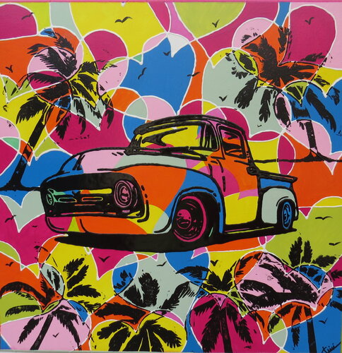 PICKUP HOT ROD (Unikat) by Tini Jasper, Painting for Sale on Select