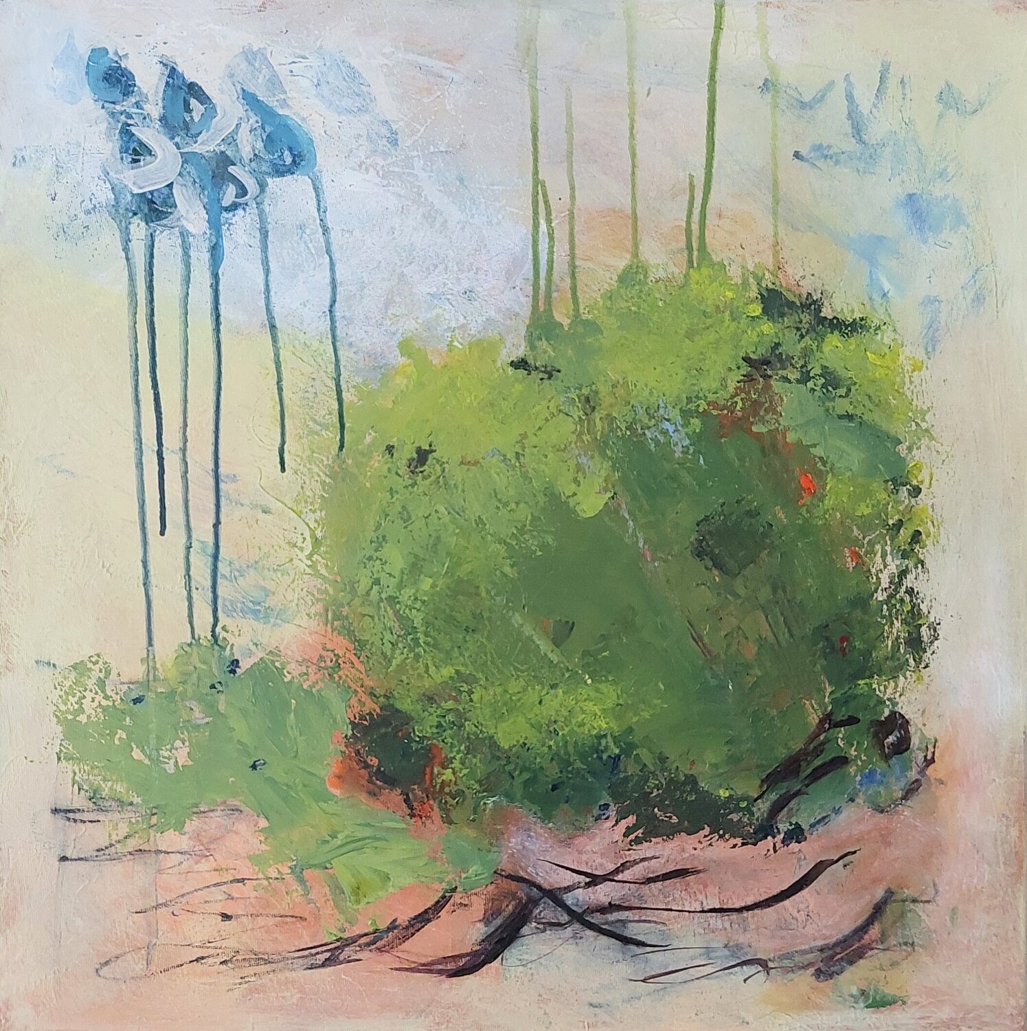 Wonderland- green Bojana Milisavljević Bogić Original painting for sale