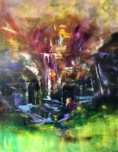 WATERFALL OF JOY by Sandra Szaja, Painting for Sale on Select
