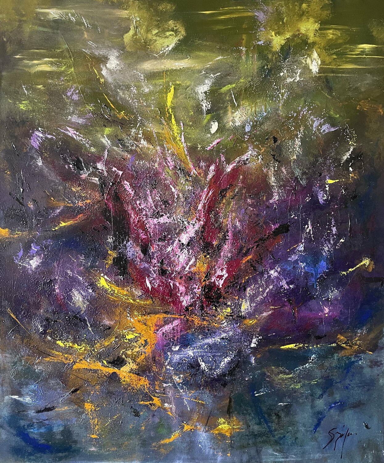 MIDNIGHT BERRIES Sandra Szaja Original painting for sale