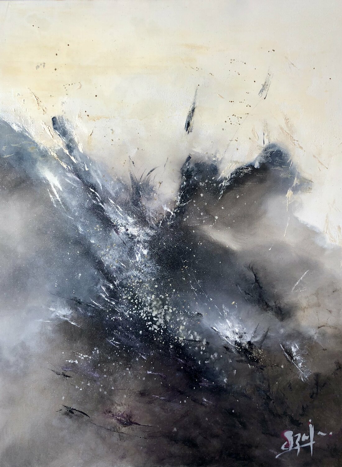 LIGHT IN THE DARK Sandra Szaja Original painting for sale