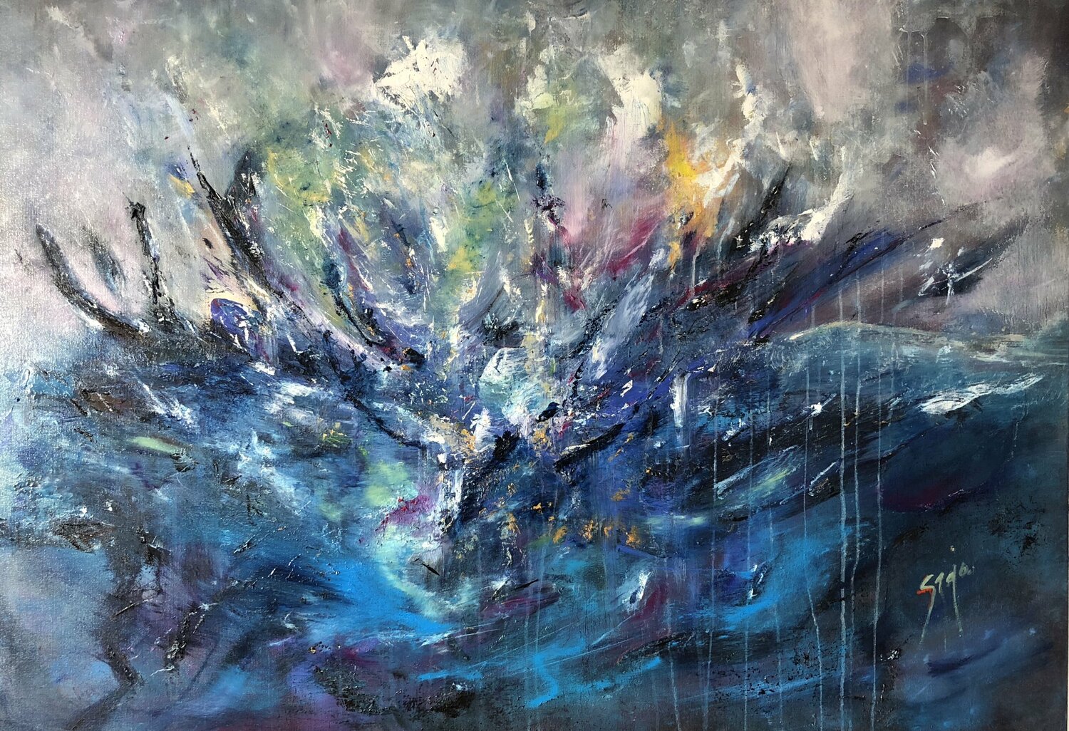 SEA STORM Sandra Szaja Original painting for sale