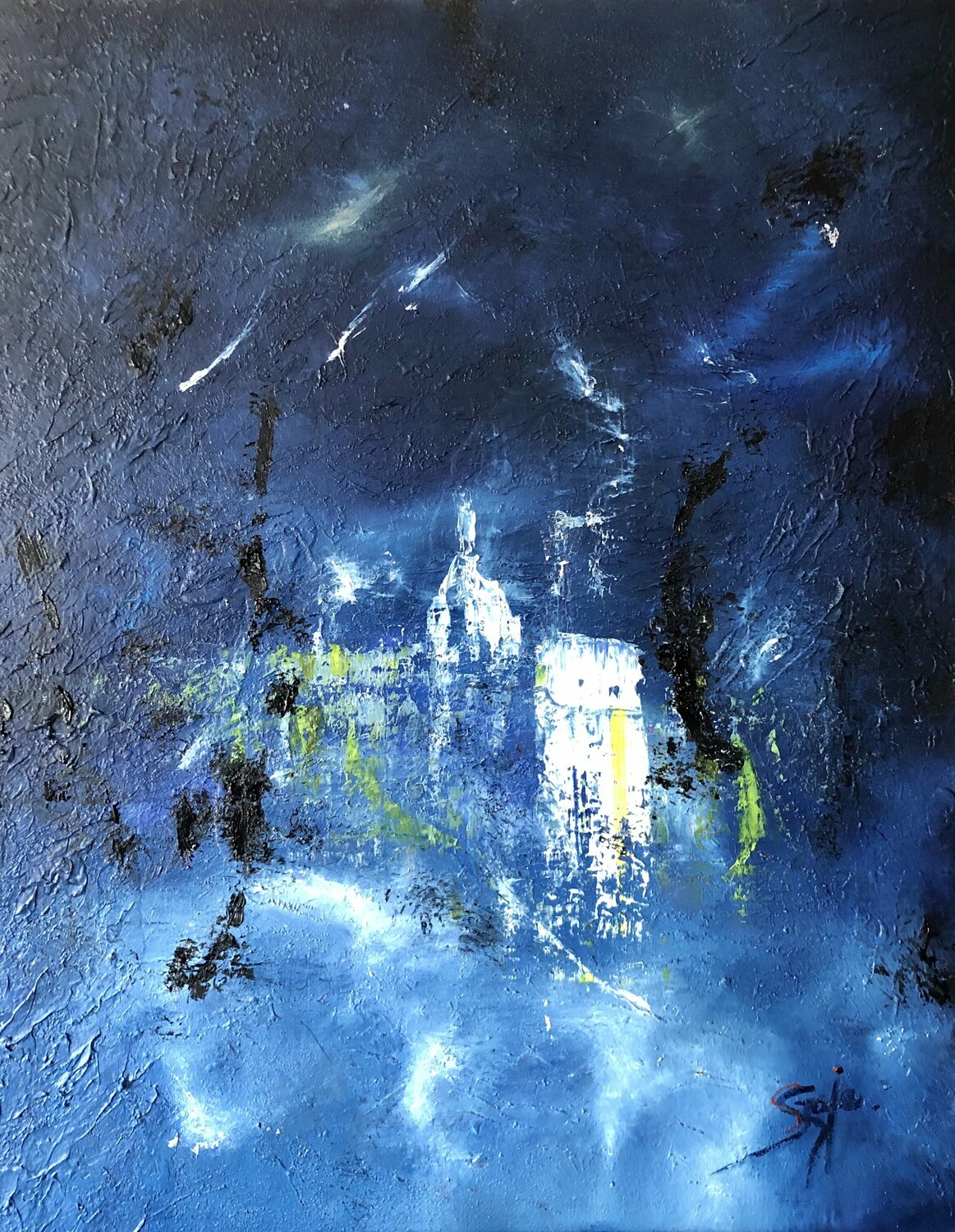 NIGHT DIVE Sandra Szaja Original painting for sale