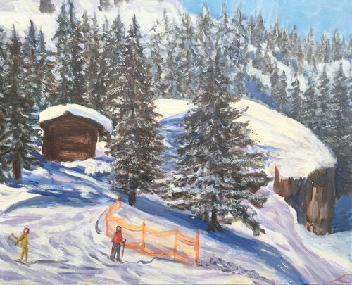 Winter fairy tale by Elena Sokolova, Painting for Sale on Select